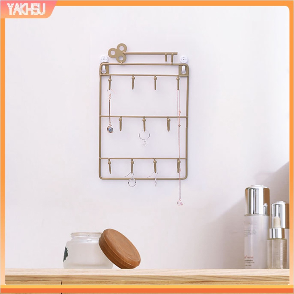 Giá đỡ treo chìa khóa/áo khoác/ nón bằng sắt 11 móc tiện dụng trang trí nhà cửa