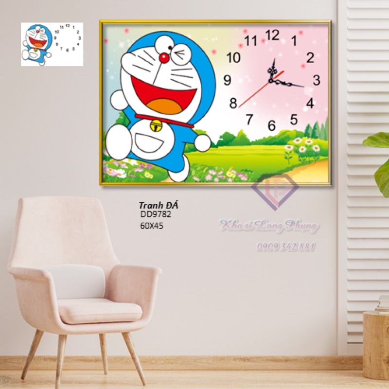 Tranh đính đá - Tranh Thêu Đoremon D9782 60x45 ( chưa đính)