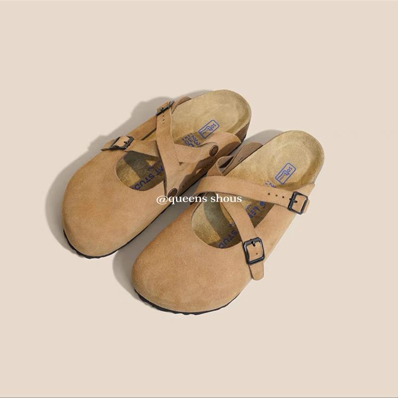 Giày Birkenstock Đế Dày Một Nửa Phong Cách Retro Thời Trang Xuân Hè Dành Cho Nữ
