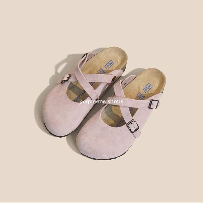 Giày Birkenstock Đế Dày Một Nửa Phong Cách Retro Thời Trang Xuân Hè Dành Cho Nữ