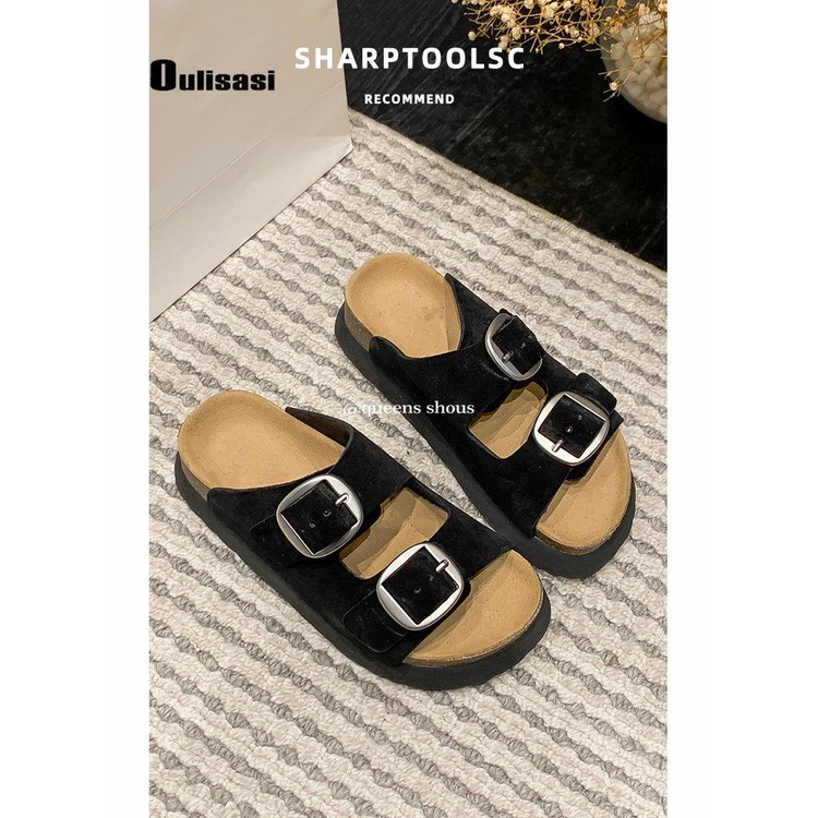 Dép Sandal Birkenstock Đế Dày Phẳng Thời Trang Mùa Hè 2023 Phong Cách Mới Cho Nữ
