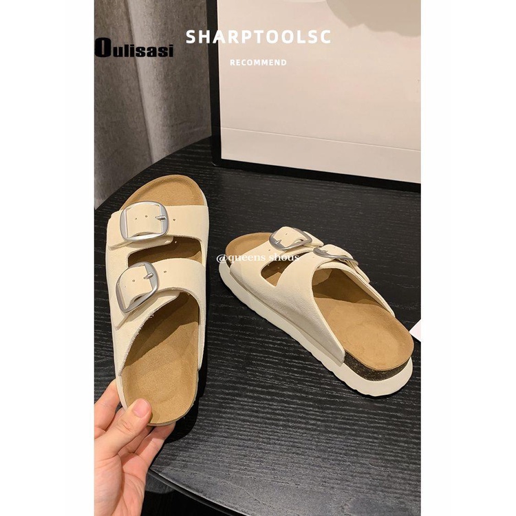 Dép Sandal Birkenstock Đế Dày Phẳng Thời Trang Mùa Hè 2023 Phong Cách Mới Cho Nữ