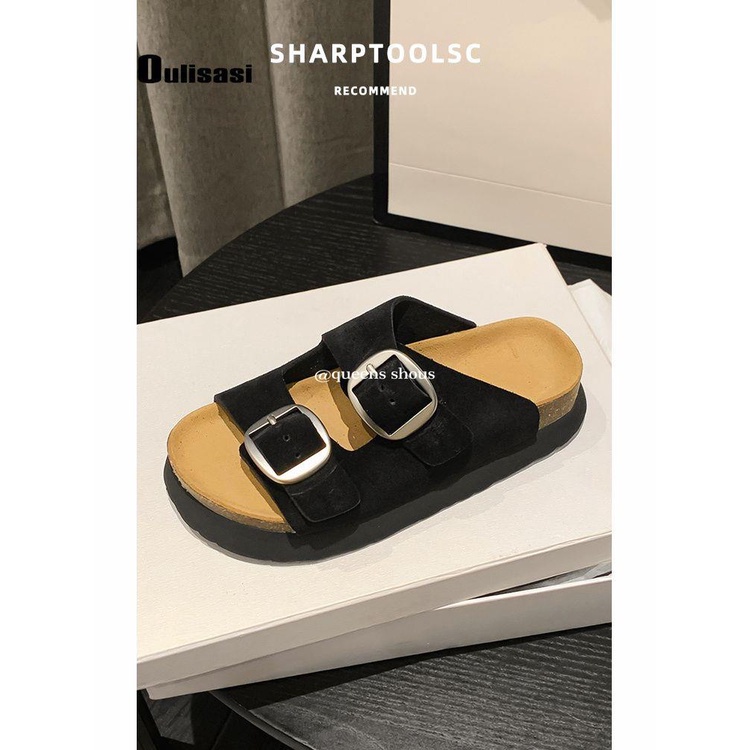 Dép Sandal Birkenstock Đế Dày Phẳng Thời Trang Mùa Hè 2023 Phong Cách Mới Cho Nữ