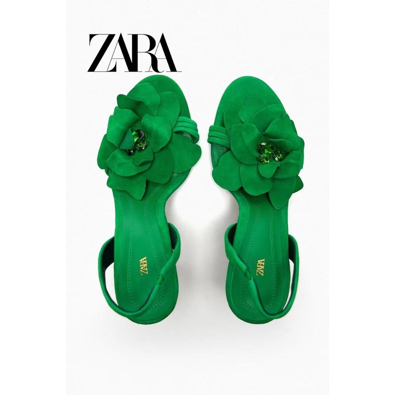 Xăng Đan Cao Gót Zara Hở Ngón Thiết Kế Thoải Mái Quyến Rũ