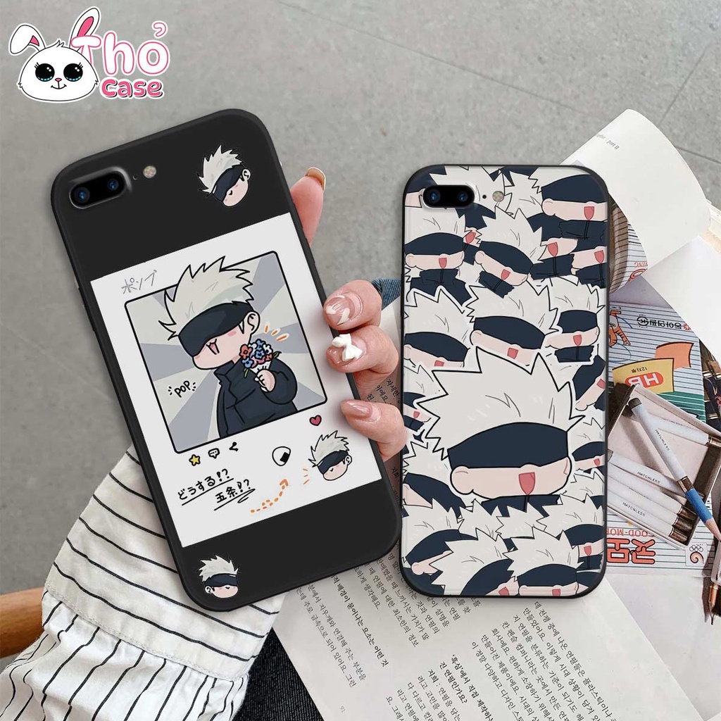 Ốp TPU dẻo iPhone 5 5s 6 6s 7 7p 8 8p Silicon cạnh vuông hình Gojo satoru ngầu đẹp