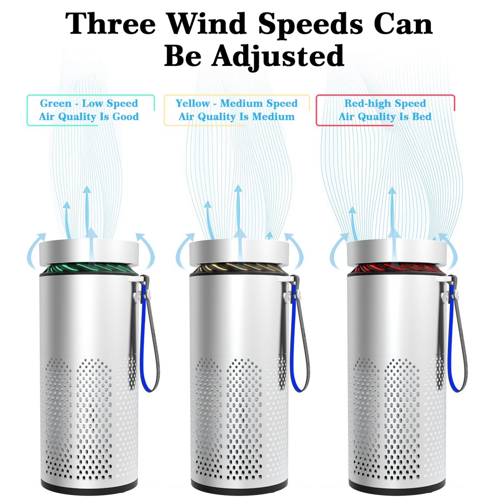 Khử mùi tạo hương Máy Lọc Không Khí Khử Mùi Ô tô 1200mAh tạo các ION Âm Negative ion Car air purifier