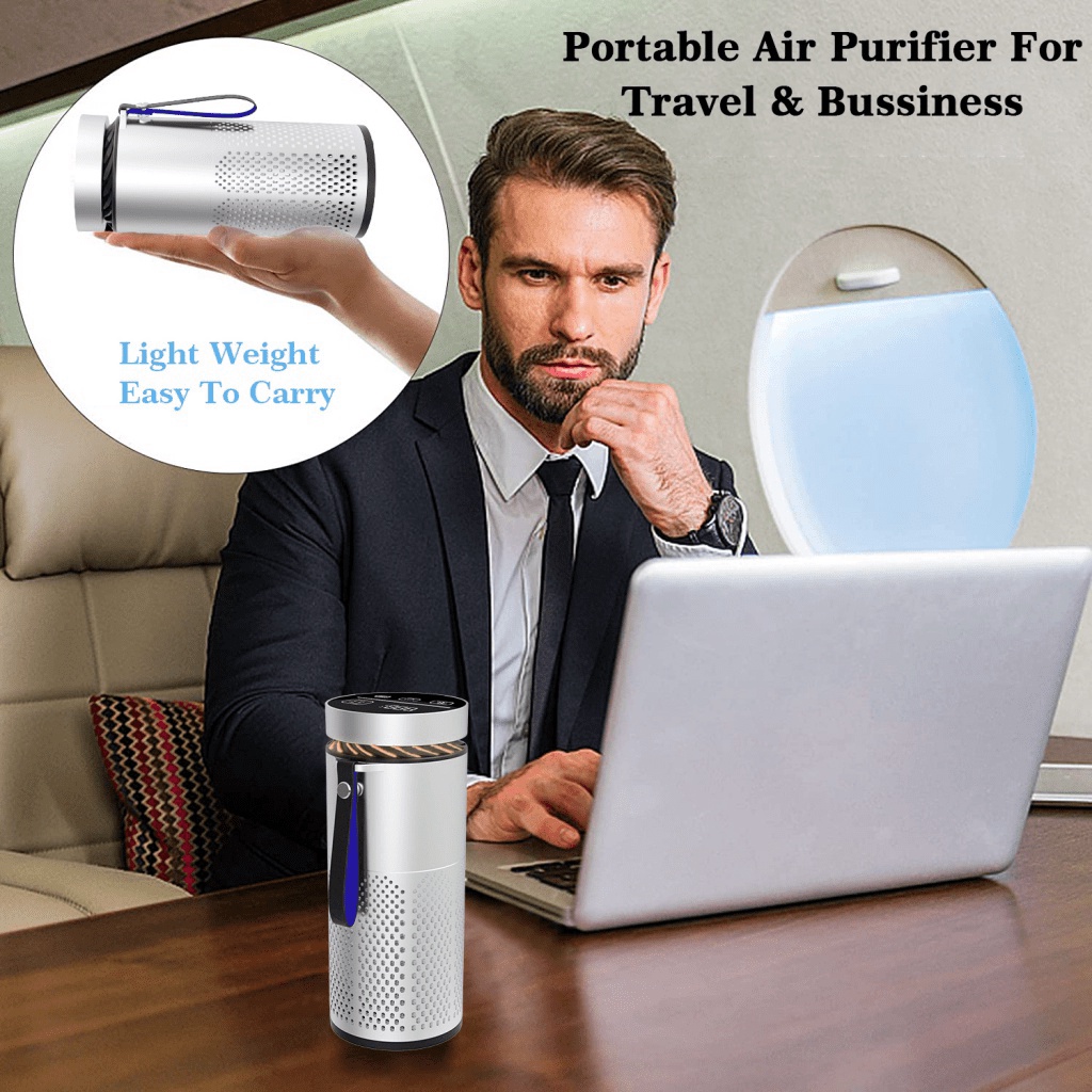 Khử mùi tạo hương Máy Lọc Không Khí Khử Mùi Ô tô 1200mAh tạo các ION Âm Negative ion Car air purifier