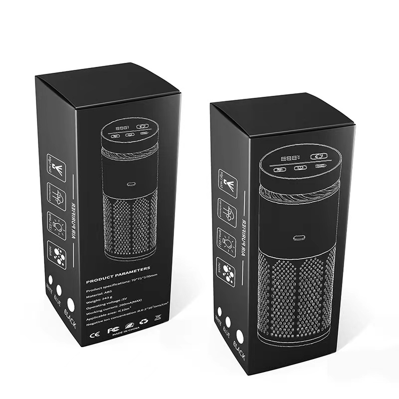 Khử mùi tạo hương Máy Lọc Không Khí Khử Mùi Ô tô 1200mAh tạo các ION Âm Negative ion Car air purifier