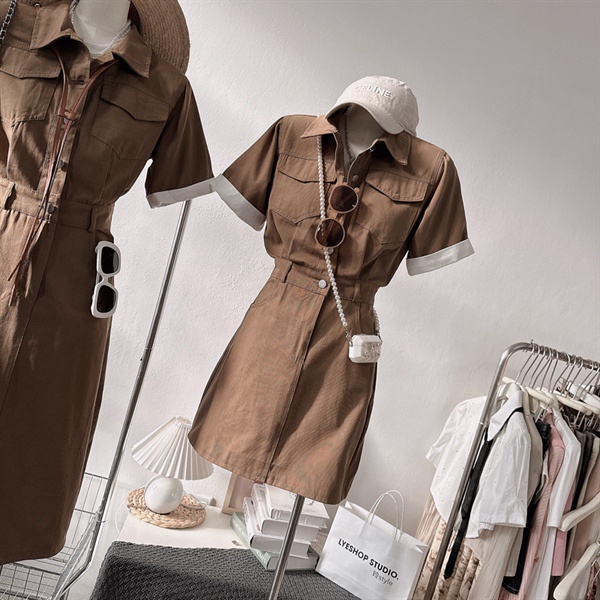 VÁY KAKI NÂU TAY LẬT PHA