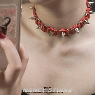 Vòng Cổ choker Da Đính Đinh Tán Phong Cách Gothic Punk