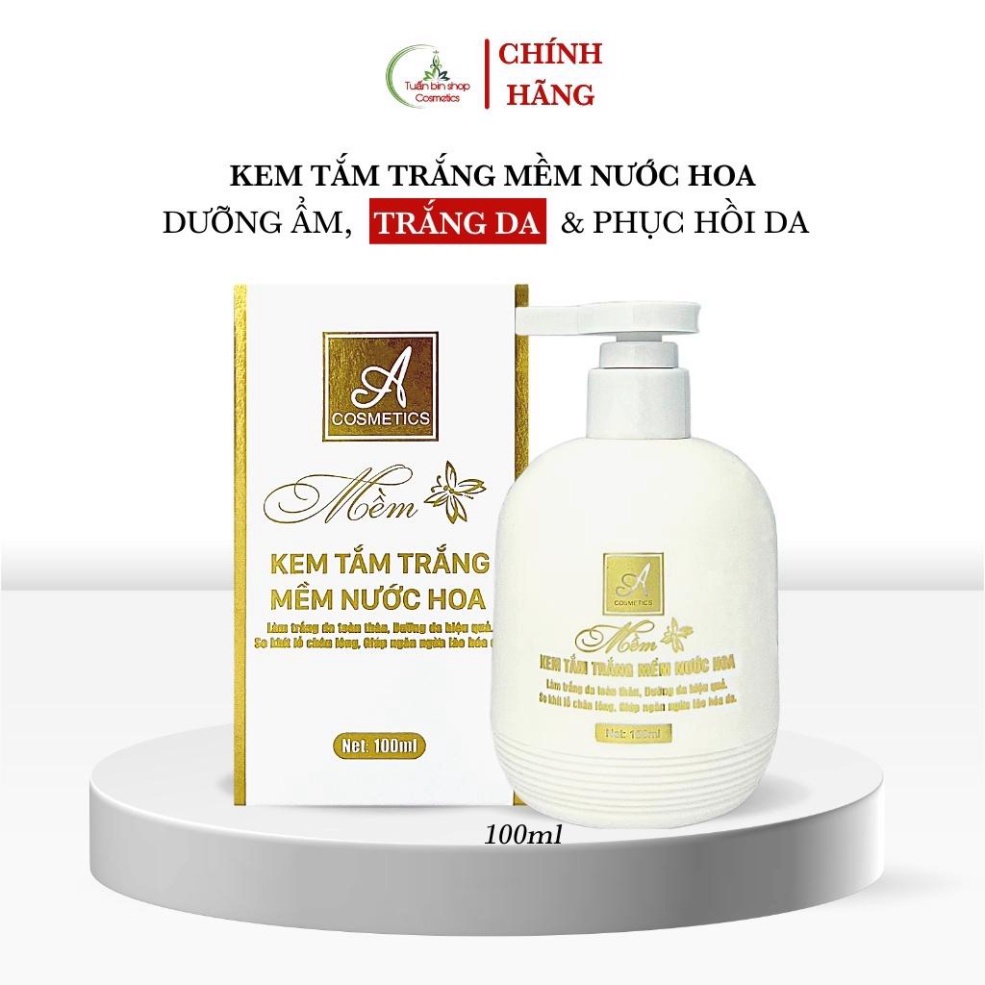 Kem tắm trắng toàn nhuyễn thể a cosmetics, ủ trắng body, hương nước hoa 100ml