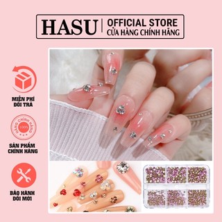 Set đá chân nhọn 6 ô mix size cao cấp - đá chân nhọn đủ size nhiều màu