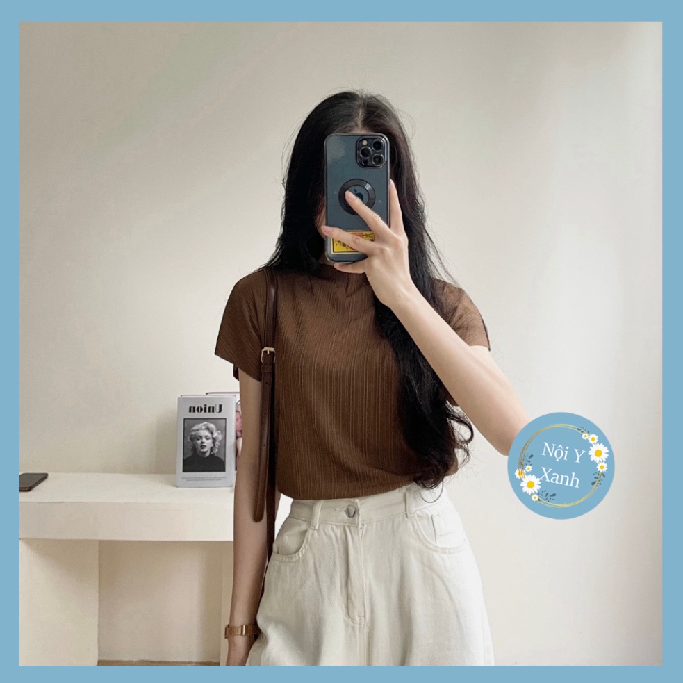 Áo tay dơi cổ 2 phân sóng mỏng mềm mại thoáng mát Miho house nội y xanh babydoll hot trend