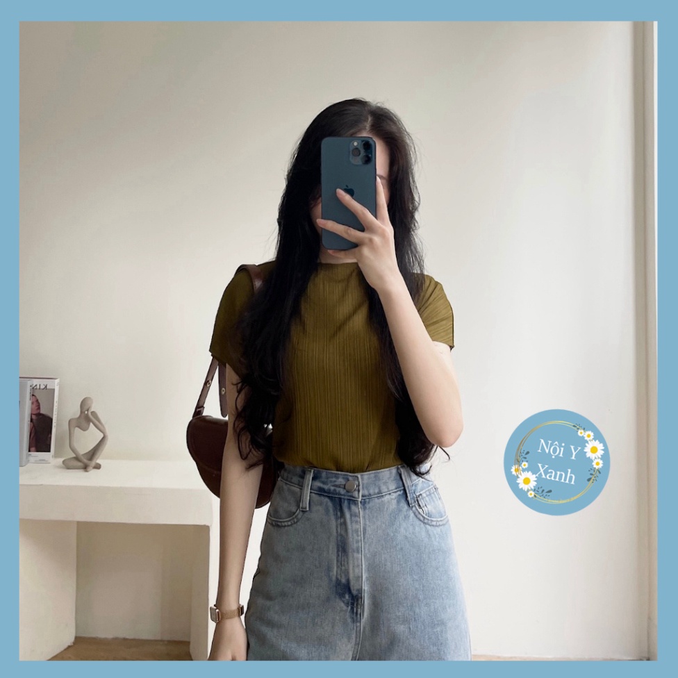 Áo tay dơi cổ 2 phân sóng mỏng mềm mại thoáng mát Miho house nội y xanh babydoll hot trend