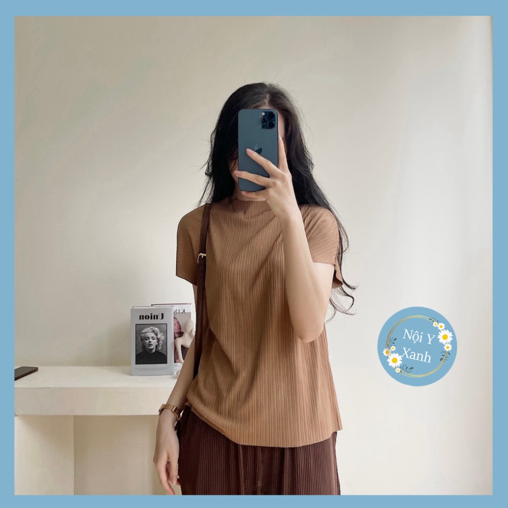 Áo tay dơi cổ 2 phân sóng mỏng mềm mại thoáng mát Miho house nội y xanh babydoll hot trend