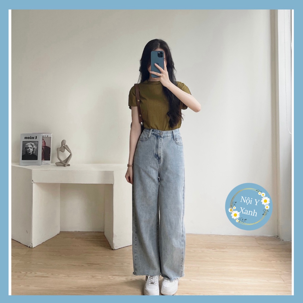 Áo tay dơi cổ 2 phân sóng mỏng mềm mại thoáng mát Miho house nội y xanh babydoll hot trend