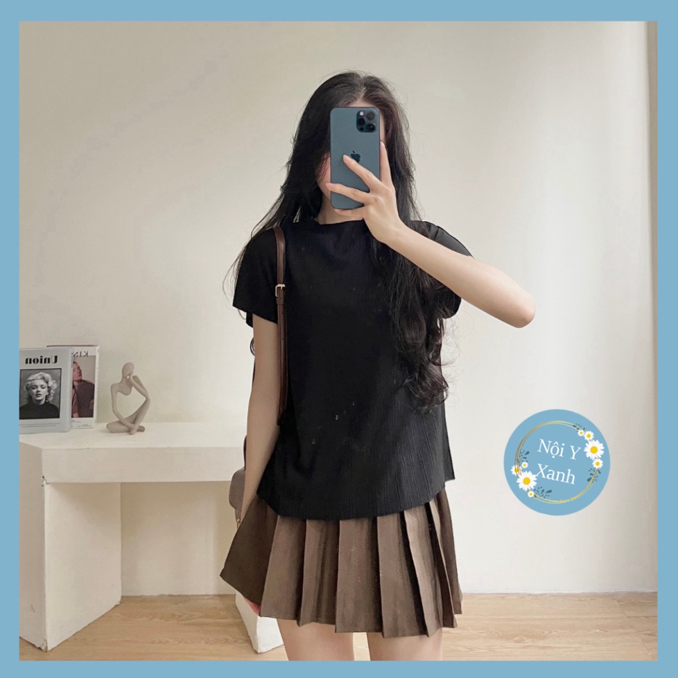 Áo tay dơi cổ 2 phân sóng mỏng mềm mại thoáng mát Miho house nội y xanh babydoll hot trend