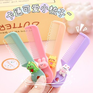 Sét 2  Lược chải tóc mini gắn charm hình thú dễ thương