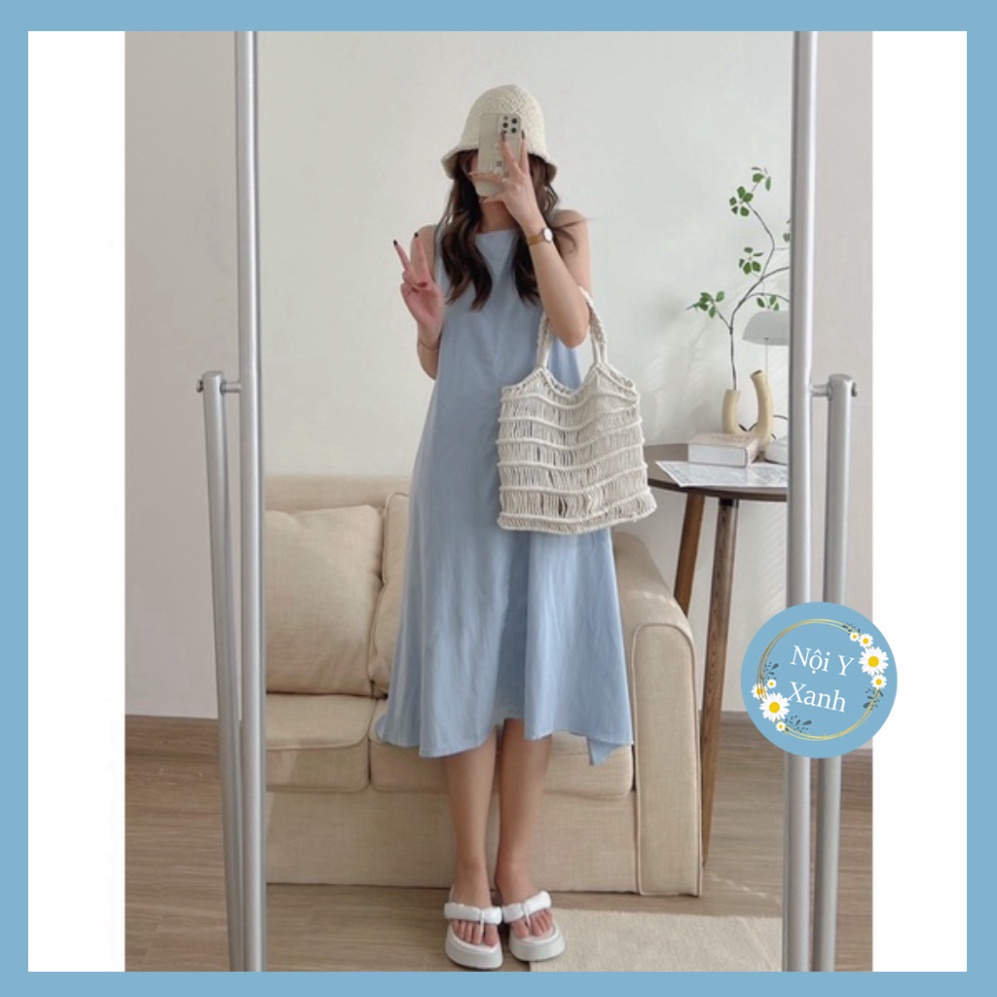 Đầm đũi khoét nách - váy đũi ba lỗ nhiều màu nội y xanh babydoll hot trend