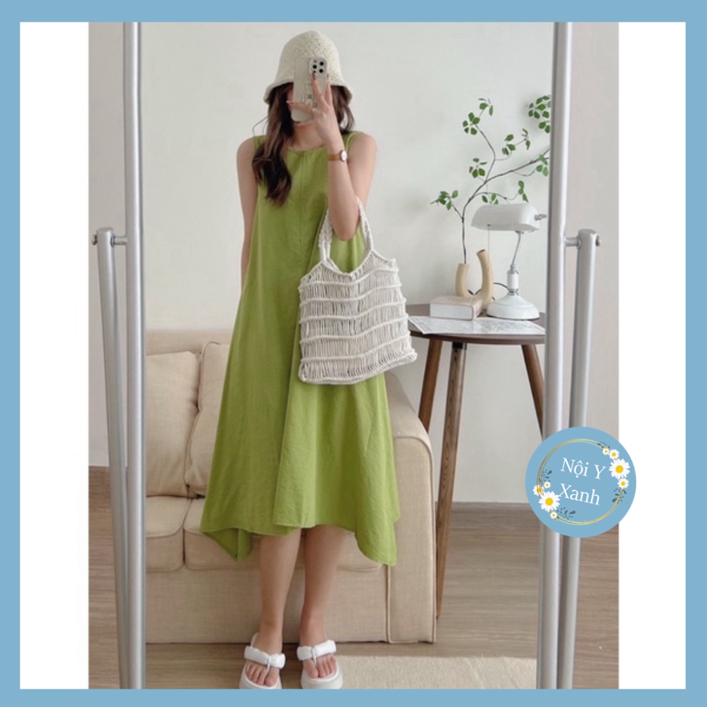 Đầm đũi khoét nách - váy đũi ba lỗ nhiều màu nội y xanh babydoll hot trend