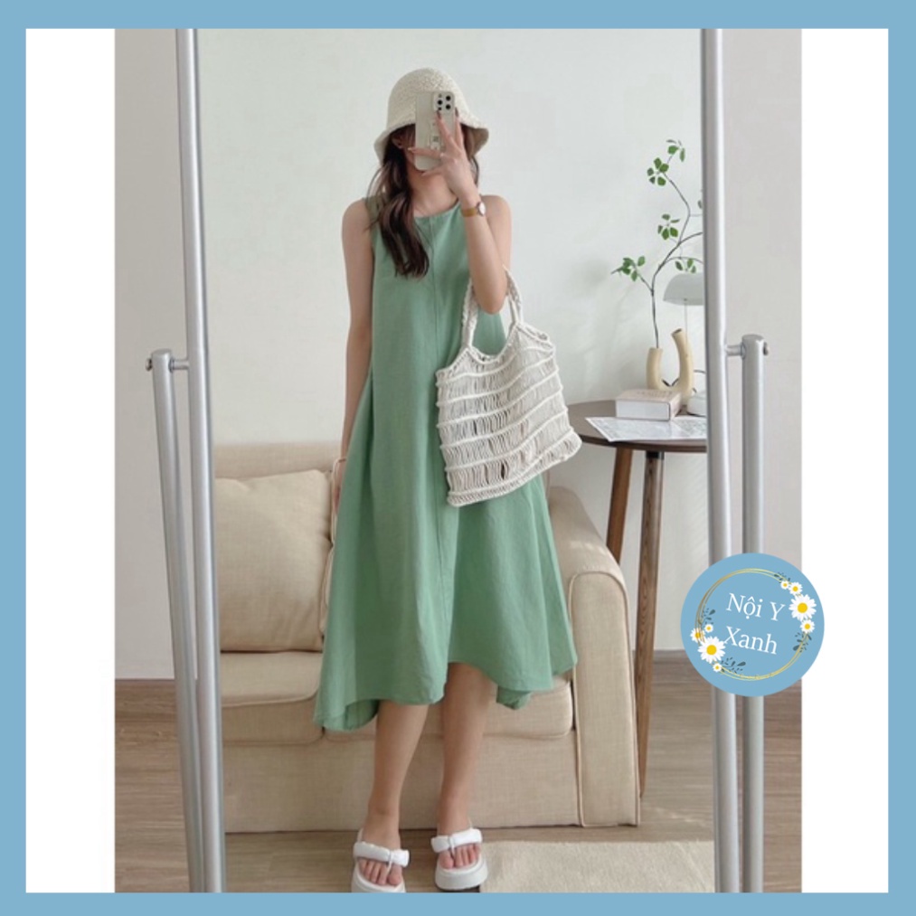 Đầm đũi khoét nách - váy đũi ba lỗ nhiều màu nội y xanh babydoll hot trend