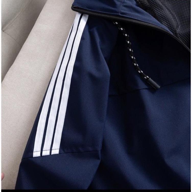 Áo Gió Nam, Áo Gió Thể Thao Vải Tráng Bạc 3 Sọc Chống Thấm Nước - Xmax Fashion