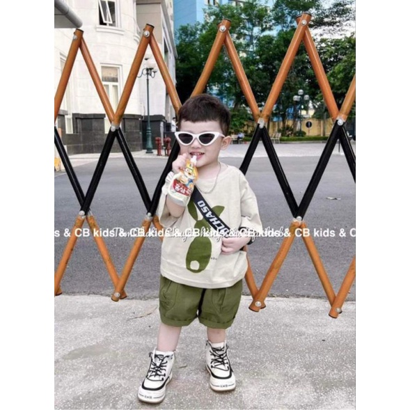 Set áo cotton +quan kaki cho bé trai từ 8 đến 28ki