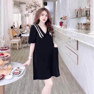Váy bầu cộc tay vổ v mùa hè M14
