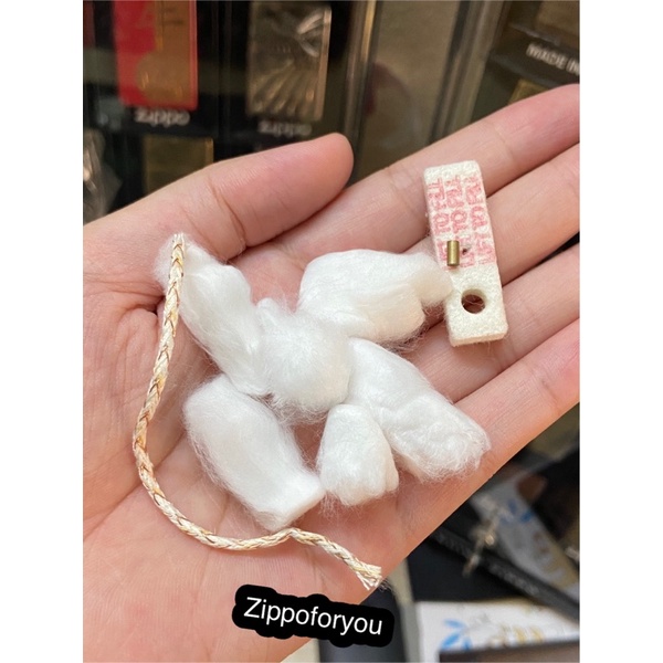Bộ Bông Bấc Chặn Xang Zippo Zin Chính Hãng (Kèm 1 viên đá zin)