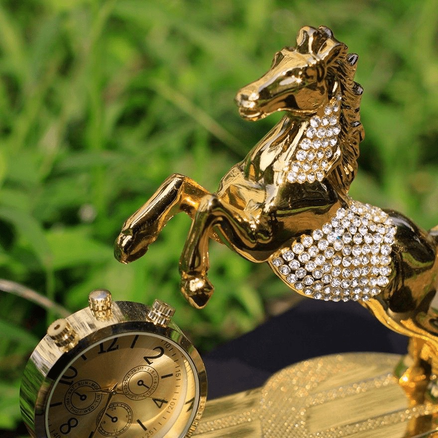 Xả kh0 Nước Hoa Xe Hơi - Nước Hoa Trang Trí Ô Tô Tượng Ngựa Đính Đá Phong Thủy - Mã Đáo Thành Công Để Taplo, Bàn Làm Việ