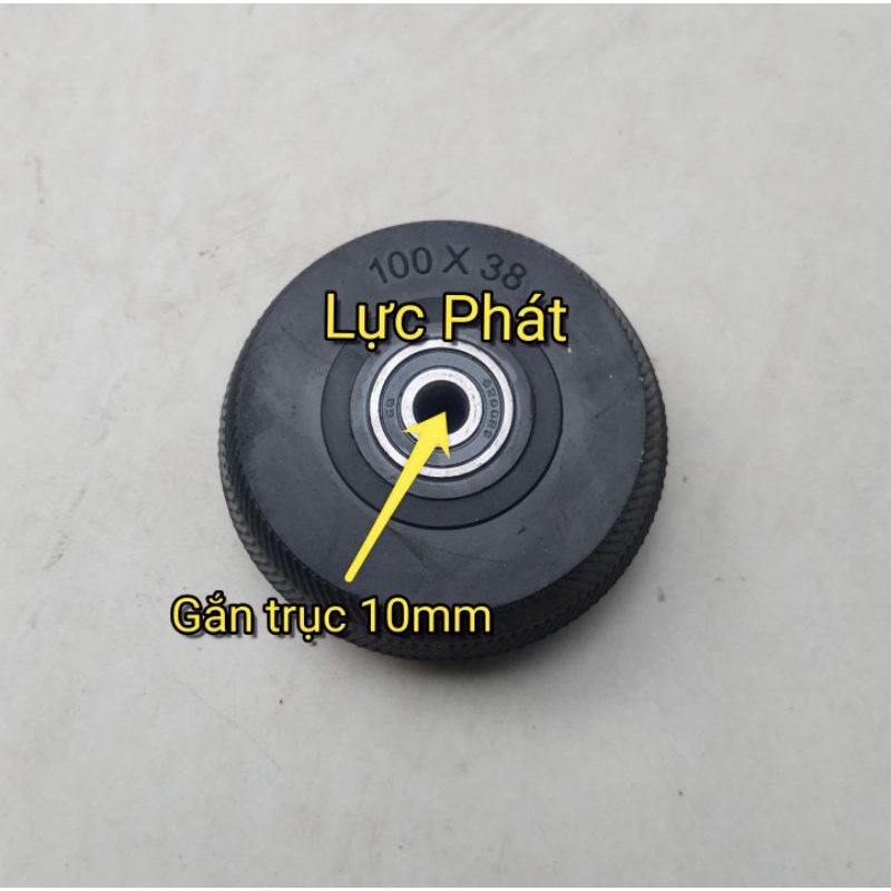 Bánh xe cao su đúc 100mm  có vòng bi