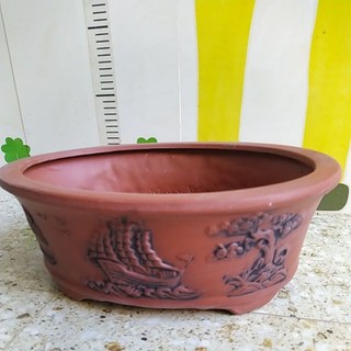 Chậu gốm ovan - Chậu bát tràng trồng cây cảnh bonsai