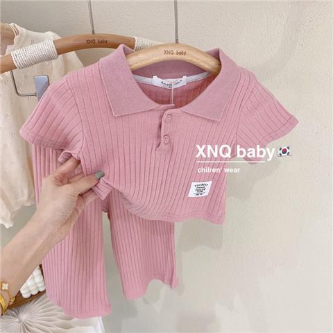 Set Áo Thun Ngắn Tay Và Quần Dài Thời Trang Mùa Hè Phong Cách Mới Cho Bé Gái
