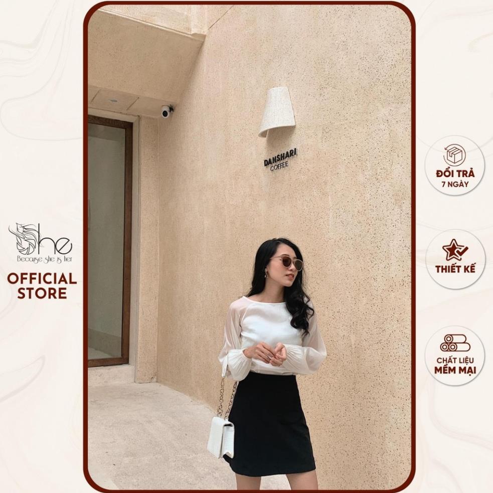 Áo croptop voan kính | SA002 - Thương hiệu thời trang thiết kế Juli & Juli & She