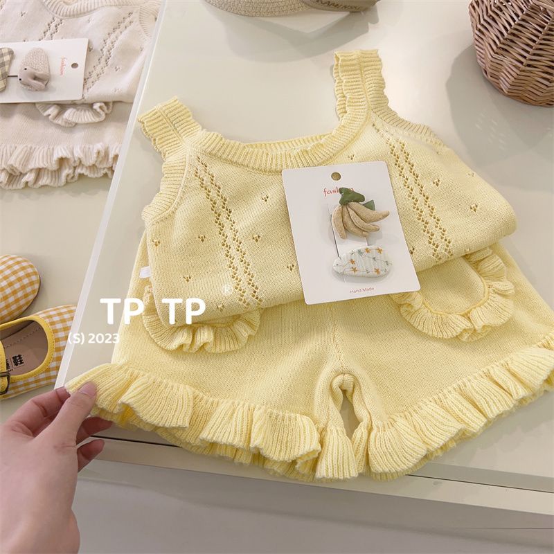 Set Áo Váy Hai Mảnh Mùa Hè Phong Cách Mới Cho Bé Gái
