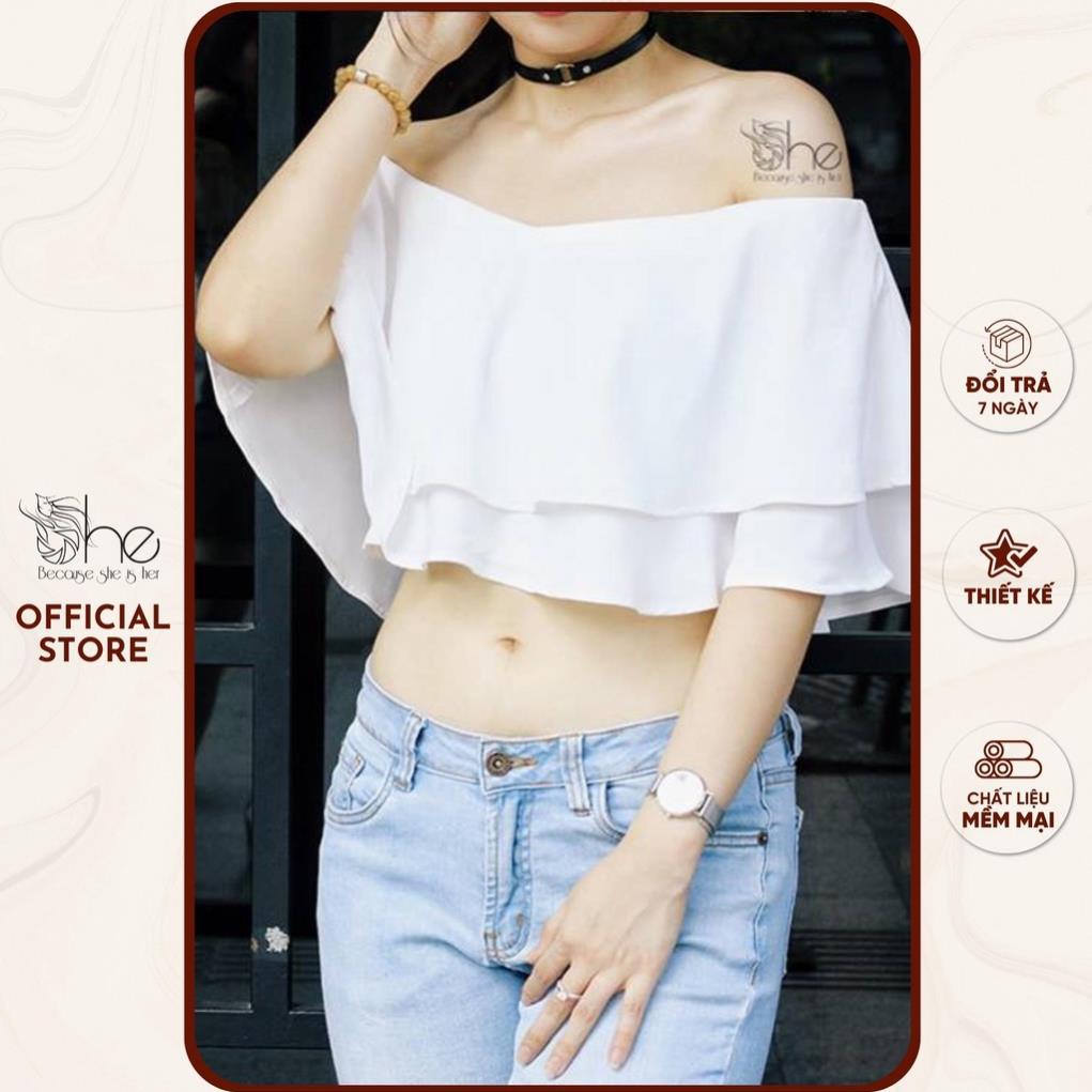 Áo croptop trễ vai | PA02 - Thương hiệu thời trang thiết kế Juli & Juli & She