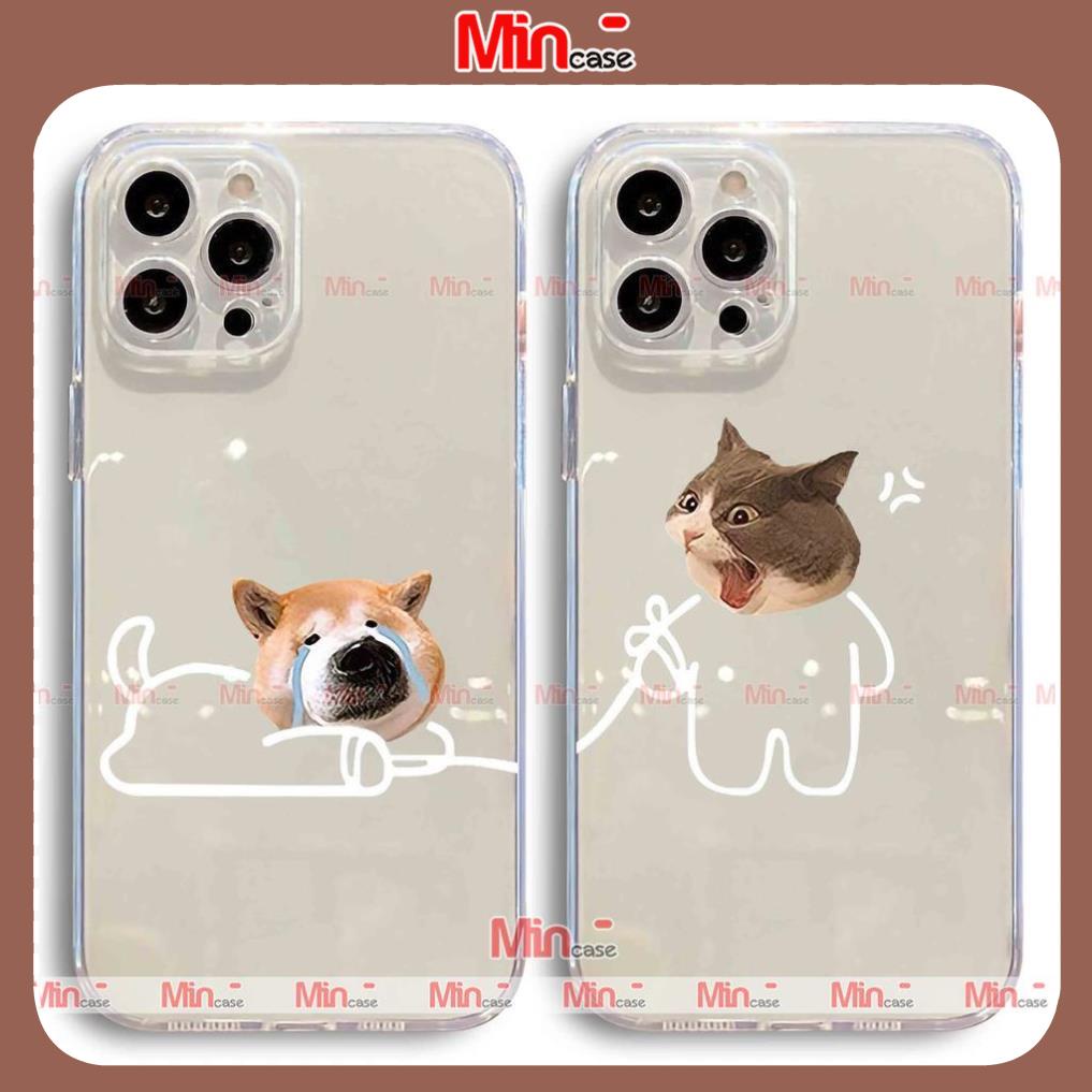 Ốp lưng iphone cặp đôi hoạt hình độc lạ chó mèo ngộ nghĩnh dễ thương đẹp cho ip 6/6s/7/8/X/XS/11/12/13/14 Pro Plus Max