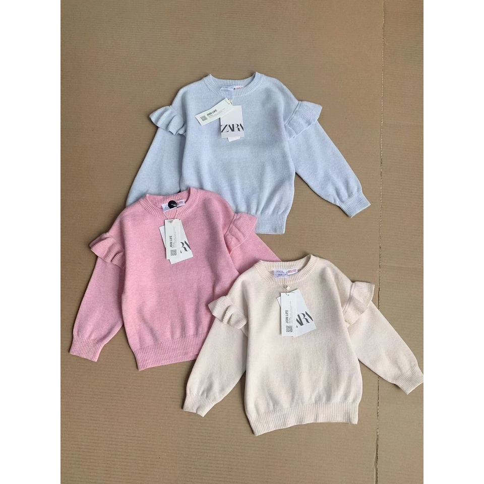 Áo len Zara vai rơi bèo 3 màu size 12m - 5y