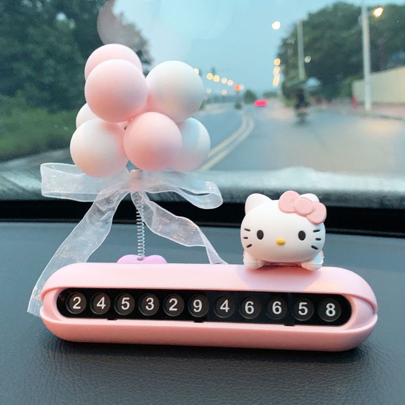 Bảng Số Điện Thoại Điều Hòa Xe Hơi Hình Hello Kitty Hoạt Hình Dễ Thương