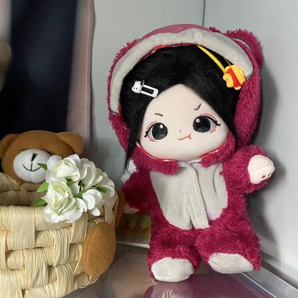 Quần áo búp bê cotton 20cm hương dâu quần áo búp bê gấu ngọt ngào và mát mẻ áo len one-piece doll dress up fat body