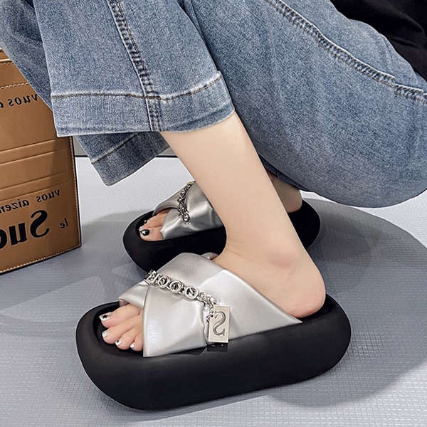 Dép Lê Quai Kim Loại Thời Trang Mùa Hè Dành Cho Nữ