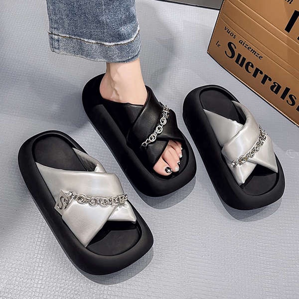 Dép Lê Quai Kim Loại Thời Trang Mùa Hè Dành Cho Nữ