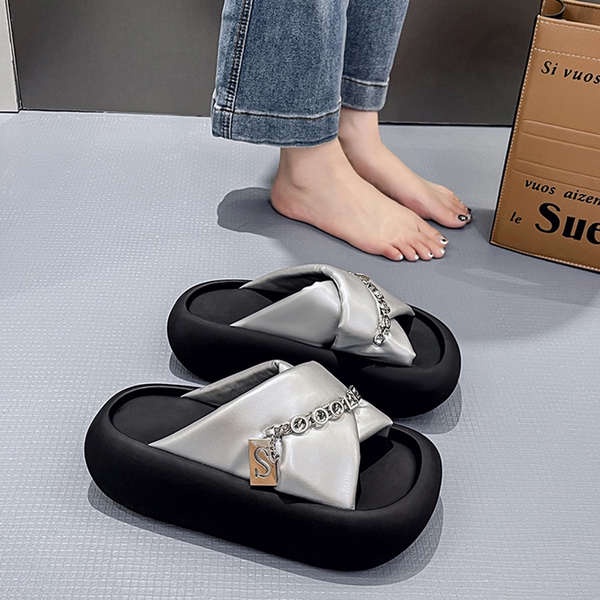 Dép Lê Quai Kim Loại Thời Trang Mùa Hè Dành Cho Nữ