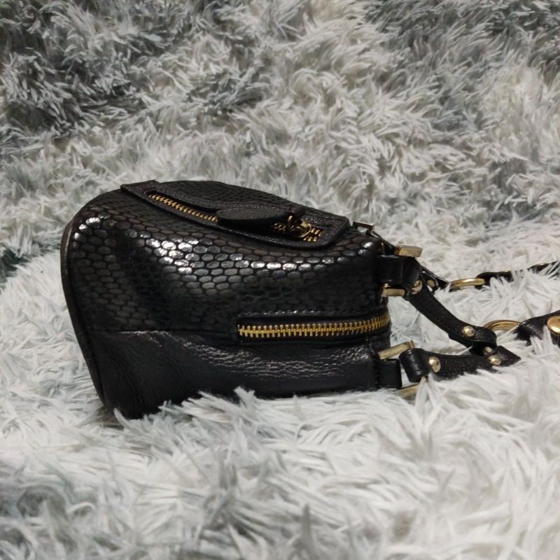 Túi si M110 tuyển Nhật da bò phối da dập vân bóng giả da trăn size 26cmx15vmx10cm