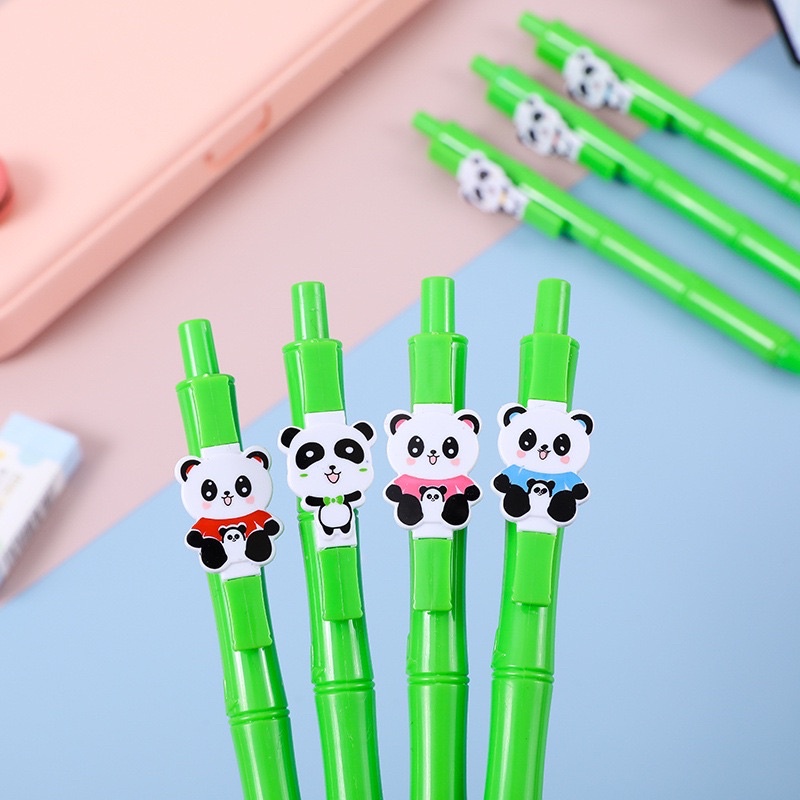 Bút bi bấm hình gấu trúc mực đen