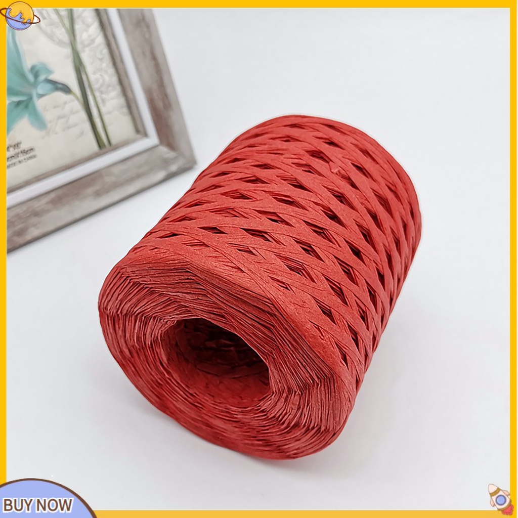 1 cuộn dây rơm raffia bản rộng trang trí gói quà DIY