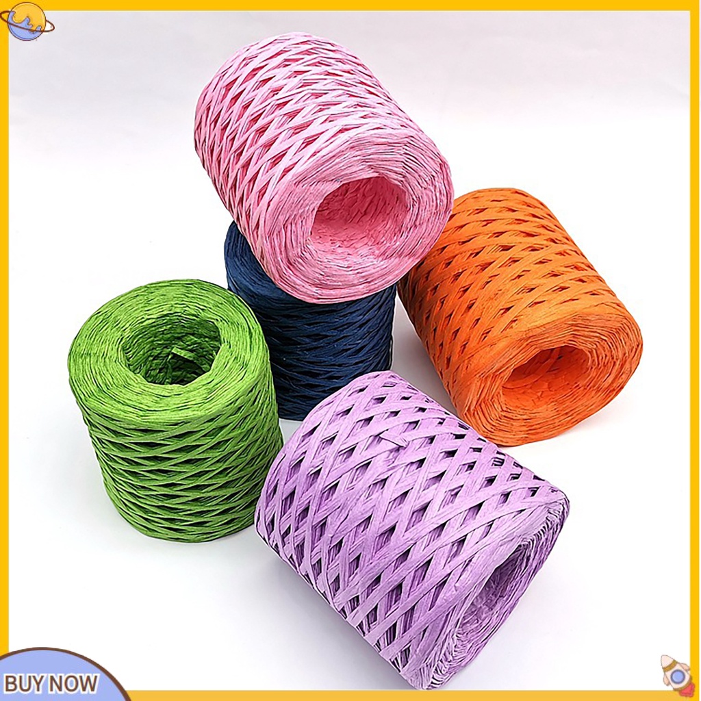 1 cuộn dây rơm raffia bản rộng trang trí gói quà DIY