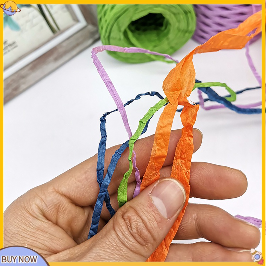 1 cuộn dây rơm raffia bản rộng trang trí gói quà DIY