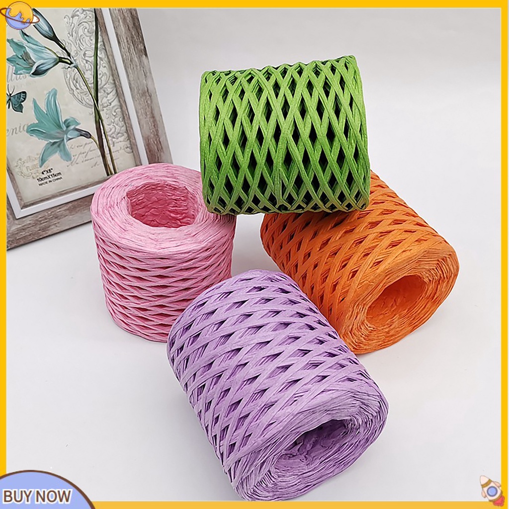 1 cuộn dây rơm raffia bản rộng trang trí gói quà DIY