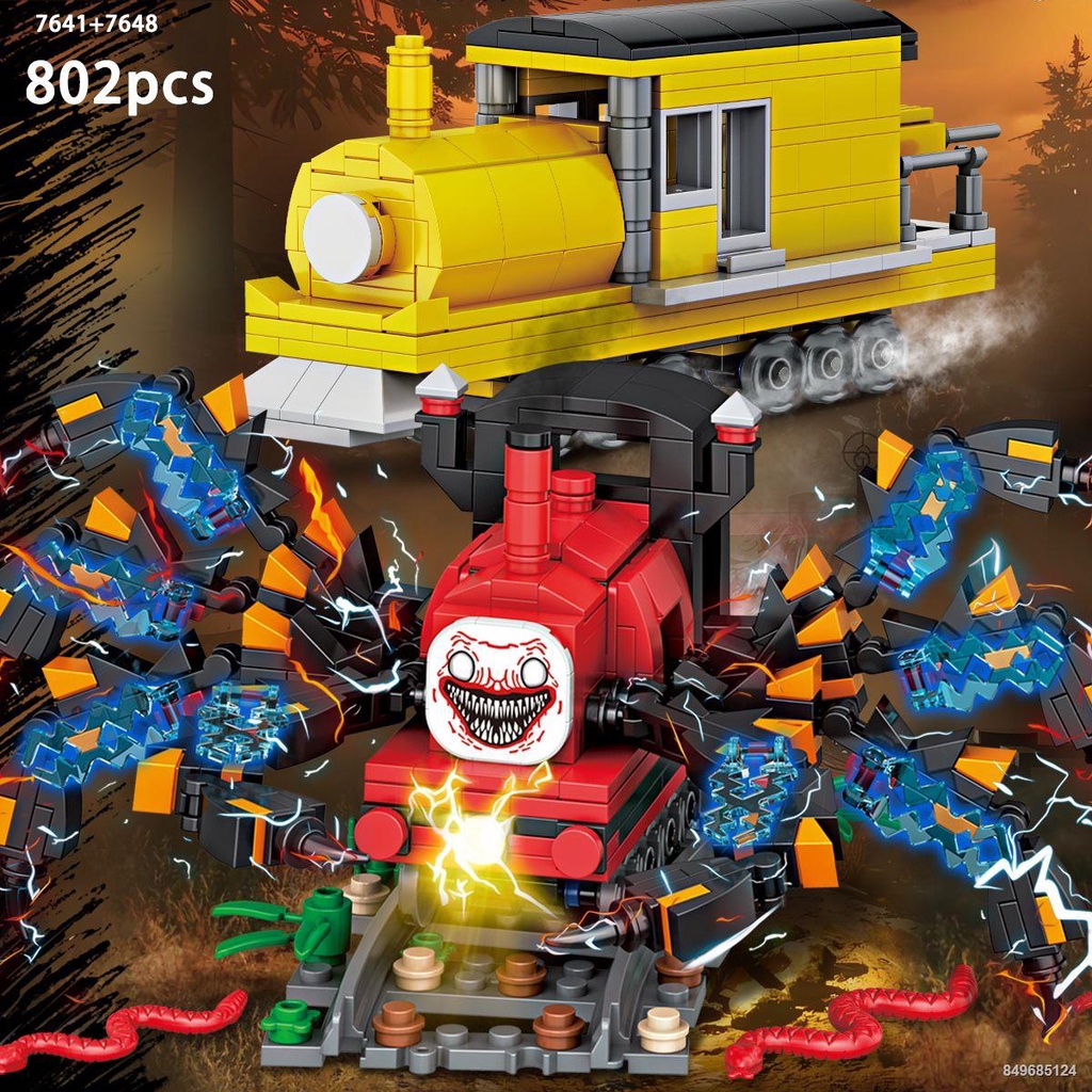 Tương thích với Lego Charles tàu hỏa khối xây dựng quái vật sao nhện tàu lắp ráp đồ chơi trò chơi kinh dị mô hình nam